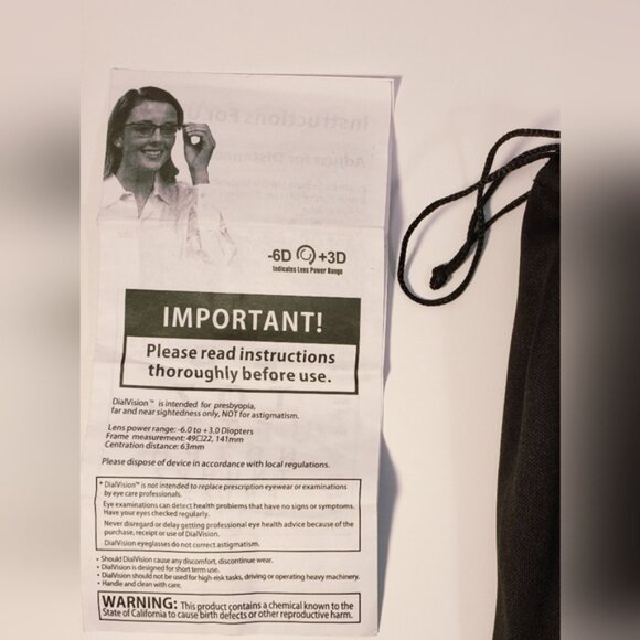 Dialvisionblack Adjustable Focus Reading Glasses Two Pairs - Picture 4 of 4